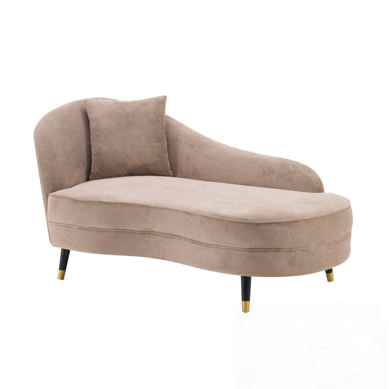 Chaise longue incurvée avec pieds robustes, Chameau
