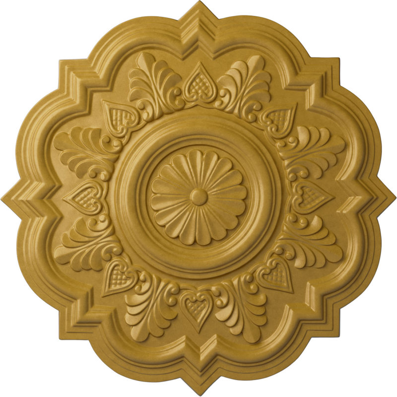 Médaillon de plafond Endurathane Jackson, DO 20 po x P 3 5/8 po x P 1 po (convient aux auvents jusqu'à 5 1/8 po), fini craquelé vert athénien peint à la main