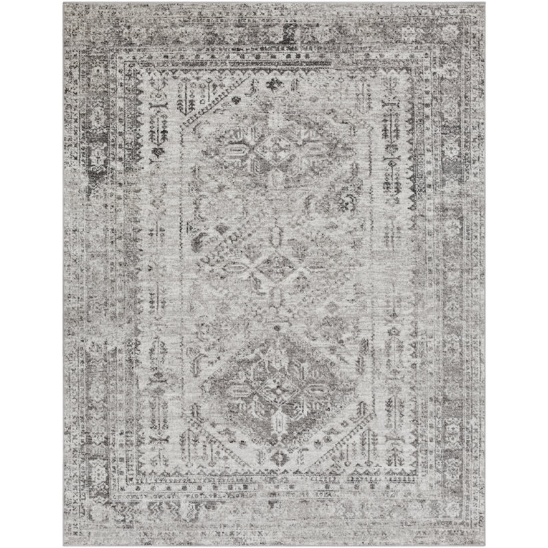 Fitz Oriental Charcoal Area Rug, Rectangle 7'10" x 10'3", Charcoal