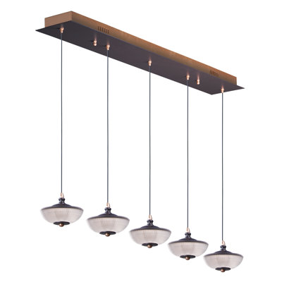 Chris 5 - Light Bronze/Gold LED Kitchen Island Pendant