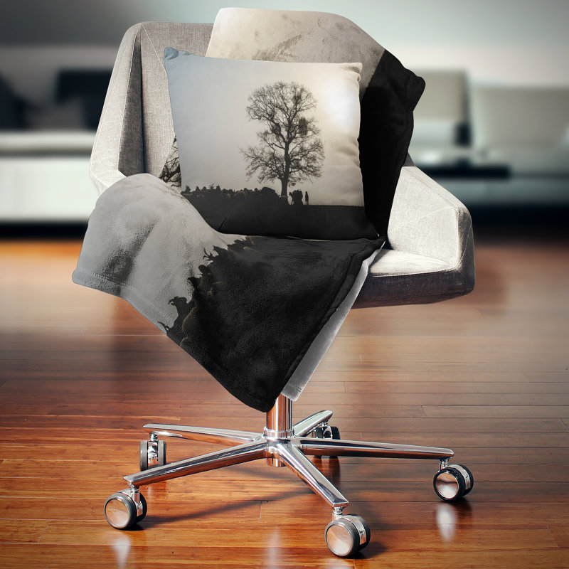 Coussin décoratif à l’arbre en soleil frosty spring, 18 po x 18 po