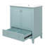 Meuble-lavabo de 30 po avec lavabo encastré, armoire multifonctionnelle à deux portes et un tiroir, finition peinte, meuble de rangement central encastré en peuplier massif de 30 po, bois d'hévéa, finition-1577534396