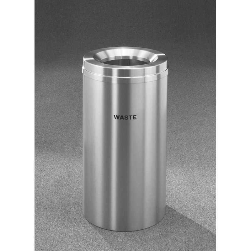 Poubelle de recyclage 16 gallons single stream RecyclePro, Aluminium satiné