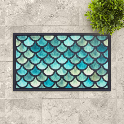 Fußmatte Portacolor - Türmatte Outdoor mit Gummirand Schuppen-Optik 45 x 75 cm