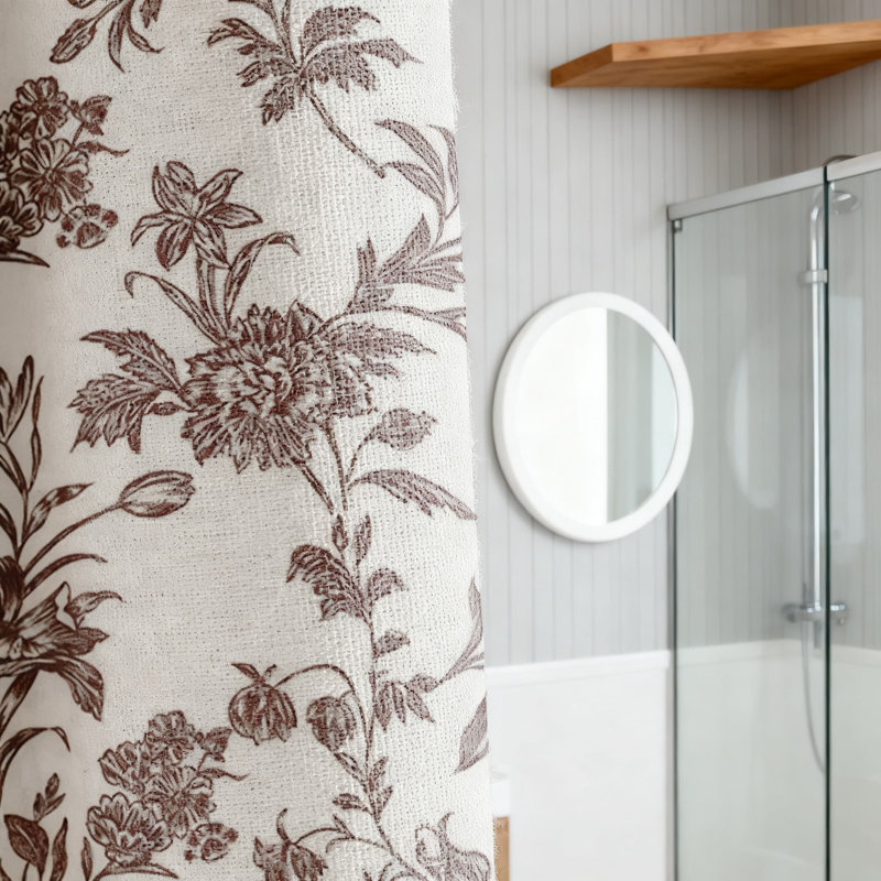 Rideau de douche Floral, Brun