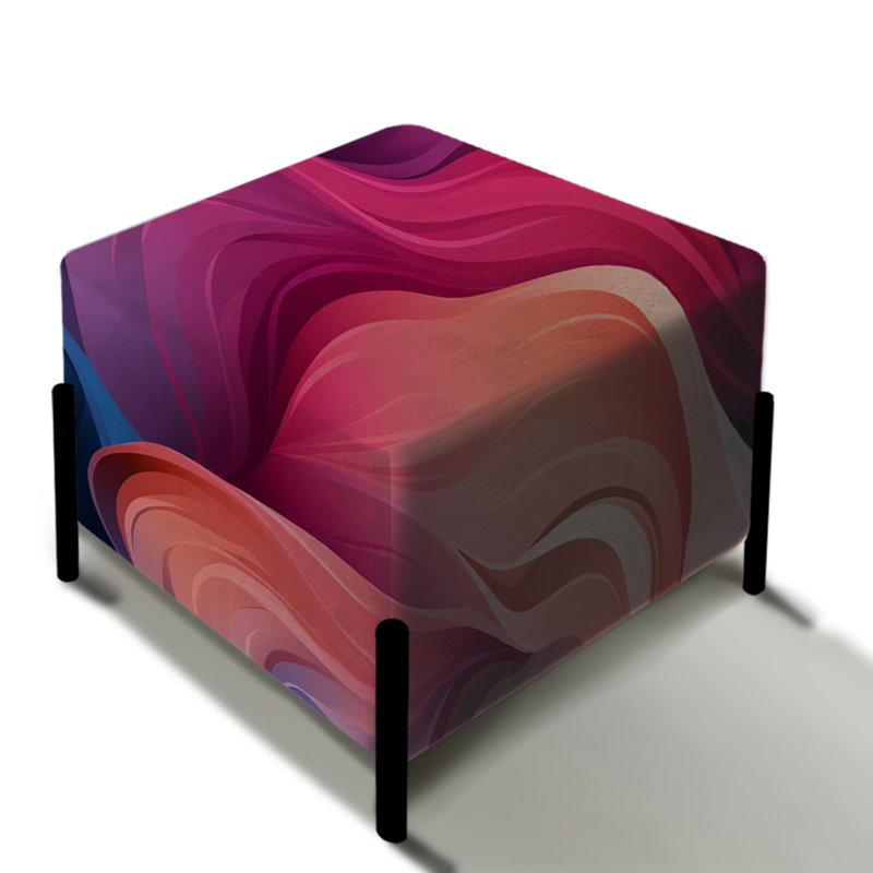 Rose mystique Aura Symphony Waves - repose-pieds carré abstrait