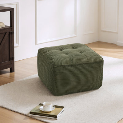 Soft And Supportive Corduroy Footrest Ottoman Pouf