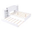 Lit plateforme double avec rangement et tablettes gigognes, blanc