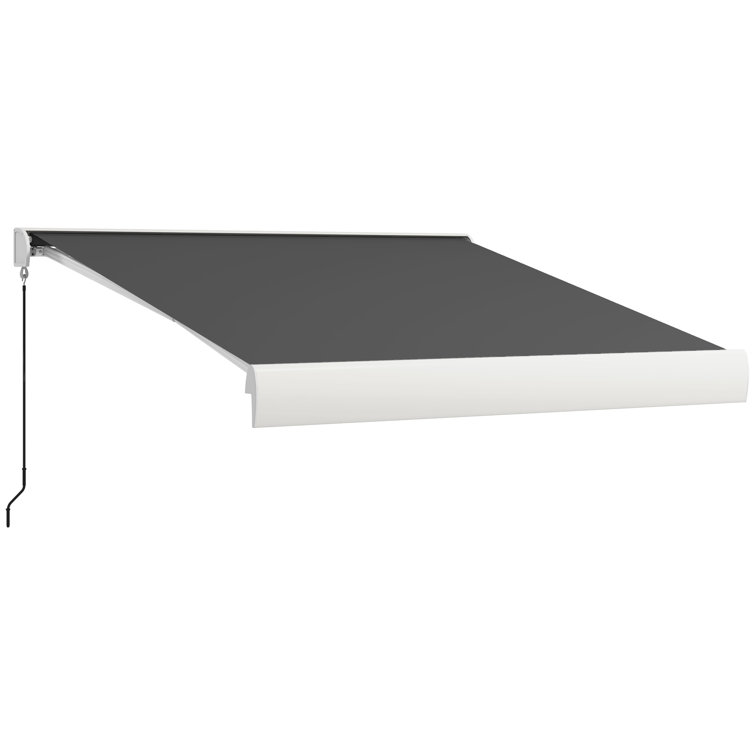 Dakota Fields 295cm W x 250cm D Polyester Cover Motorised Retractable Patio Awning,Door Canopy,Window Awning,Freestanding Awning