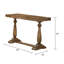 Console transitionnelle 50 po pour salon en bois flottant, table d'apparence vieillie, entrée rectangulaire