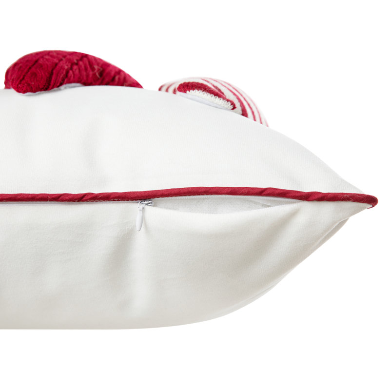 Festive Red and White Knitted Gnome Throw Pillow