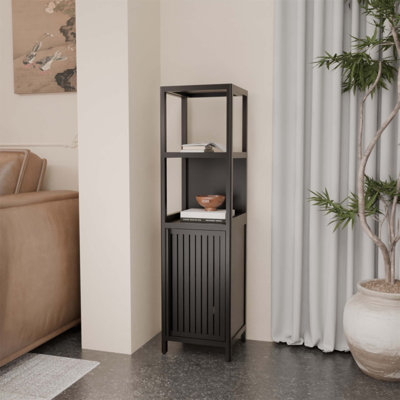 Armoire de rangement en bambou de 52 pieds de hauteur, parfaite pour les salles de bain, les chambres à coucher et les salons avec beaucoup d'espace et de durabilité.