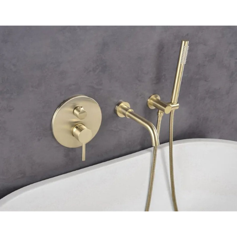 Juno 360° Rotation Shower Faucet – Gold Finish with Dual Handles