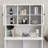 White Laundry Cabinet With Two Compartments And Removable Storage Bags Basket-1762840154