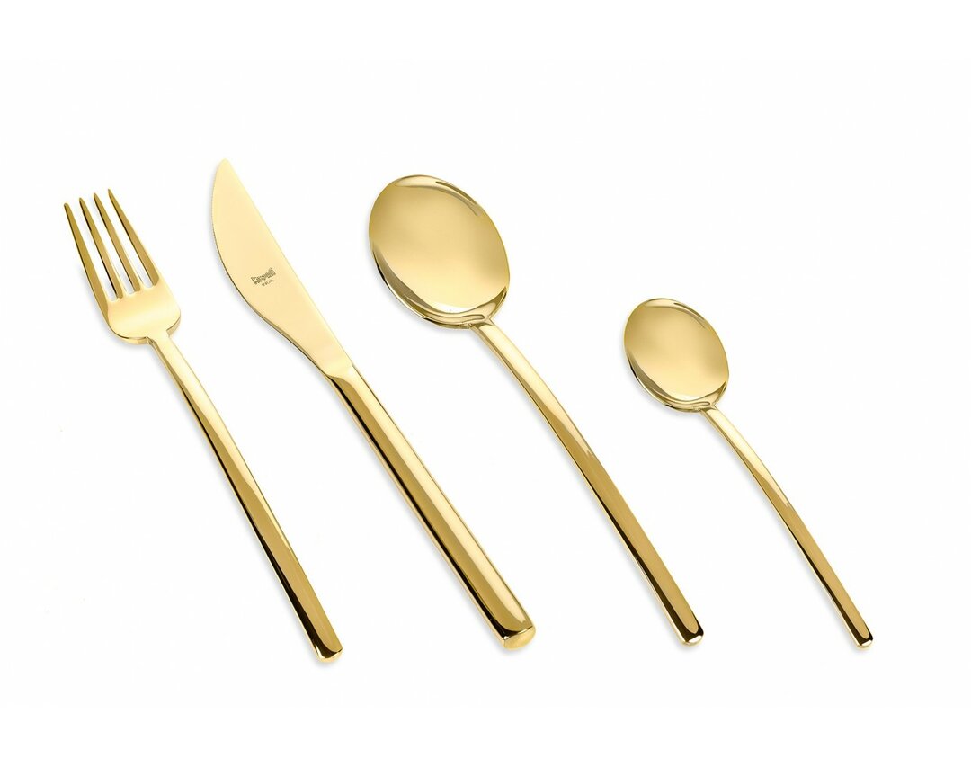 Due 24 Piece 18/10 Stainless Steel Cutlery Set, Service for 6 yellow
