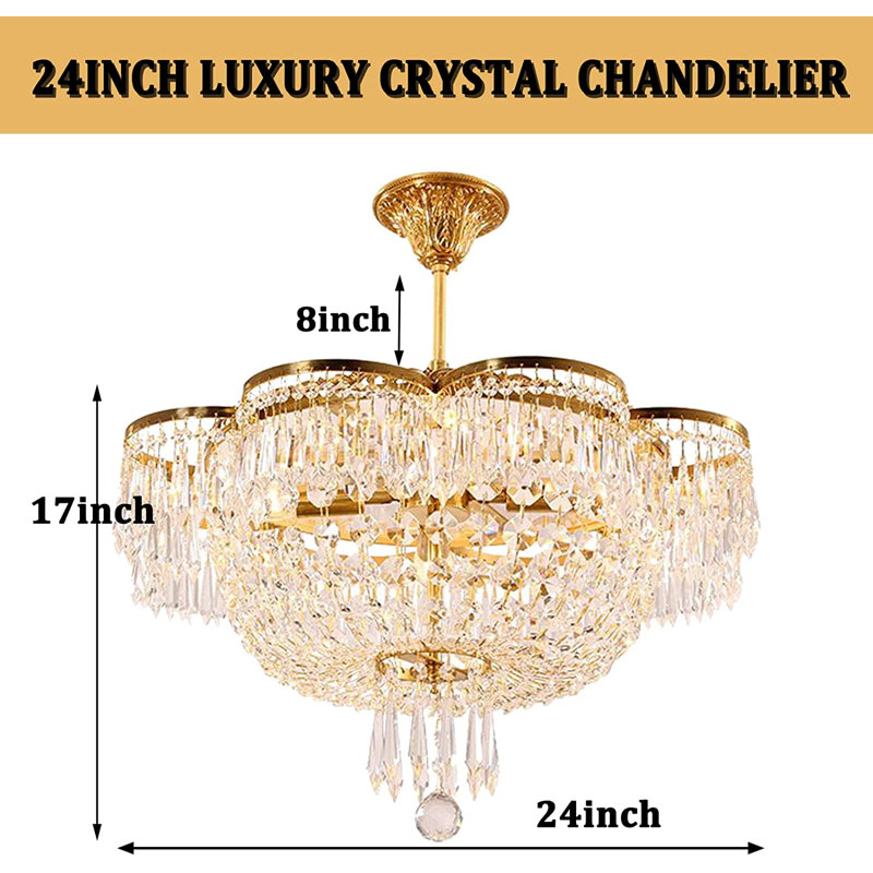 Lustre empire unique à 6 lumières Ellajo