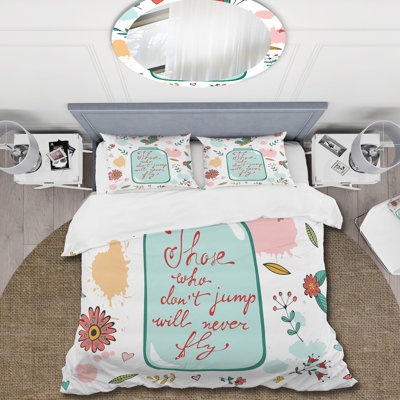 Those Who Do Not Jump Will Never Fly - Traditional Duvet Cover Set - Microfiber Polyester