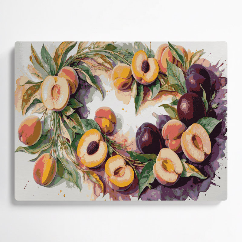 Art mural en métal beige Fruit Peacotum, H 11 po x l 14 po