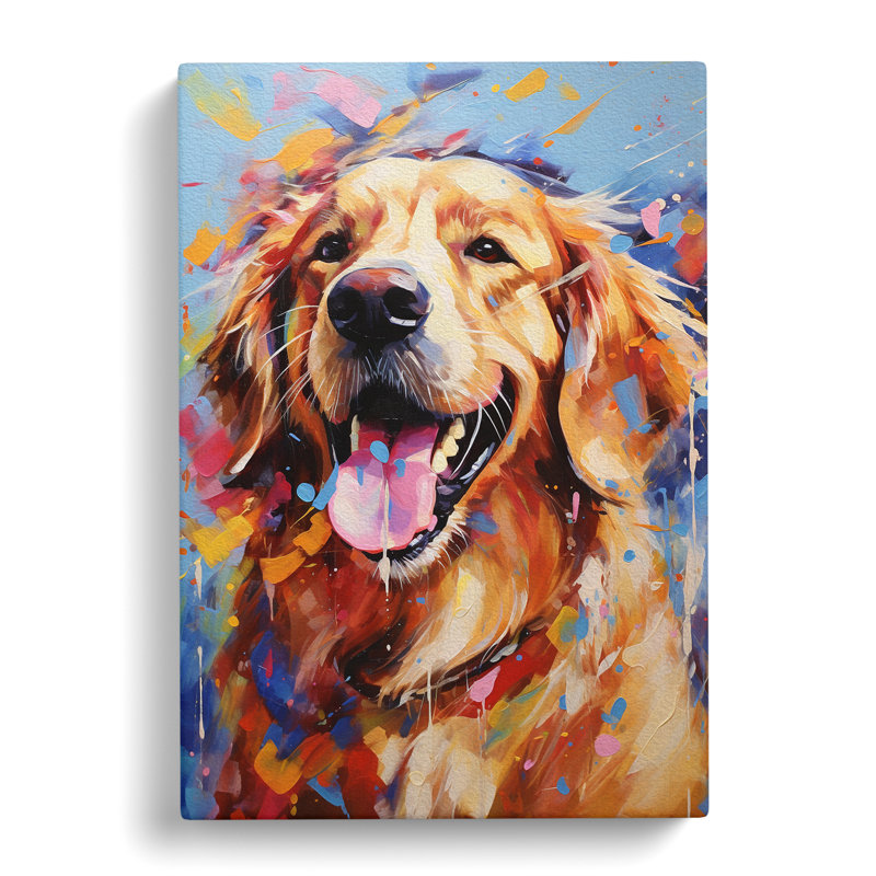 Golden Retriever Expressionism No.2 - Wrapped Canvas, 60cm H x 40cm W x 3cm D