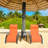 Melisa Poolchairs Patio Chaise Lounge Set With Headrest, 5-Level Adjustable Sunbathing Tanning Poolside Recliner Chairs With Side Table For Outdoor Beach 4 Chairs And 2 Tables-109050400