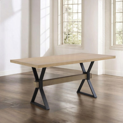 X-shaped legs Dining Table by 17 Stories