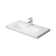 White Ceramic Rectangular Wall Mount Bathroom Sink with Overflow