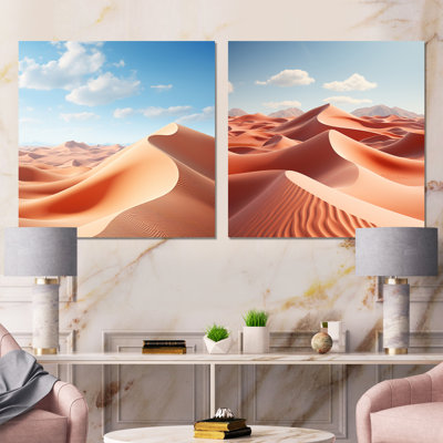 Desert Glamis Sand Dunes - Ensemble de 3 collages carrés du désert