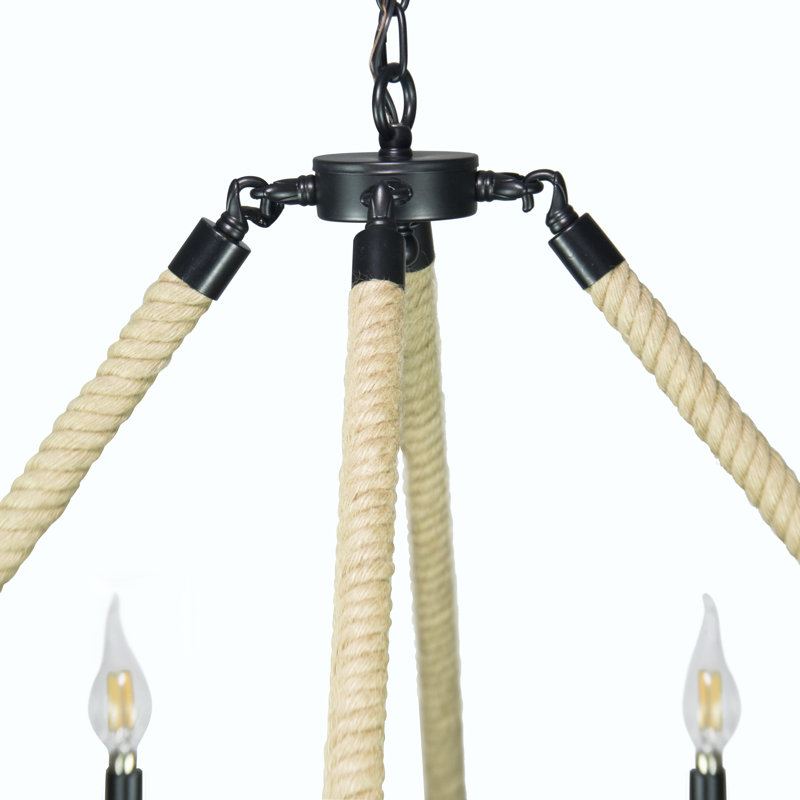 Lustre de roue de wagon de style bougie 8 lumières Broomfield