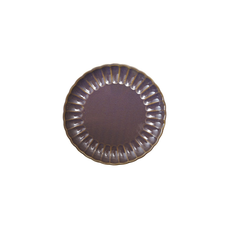 Assiette creuse ronde en grès avec glacis réactif, Mauve