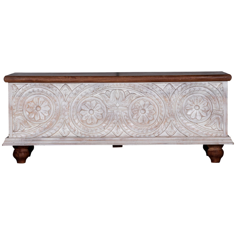 Santillo Solid Wood Blanket Chest, Whitewashed