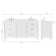 Ariel Monroe 67 Inch Double Rectangular Sink Bathroom Vanity With Pure White Quartz Countertop In White
