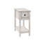 Table d'appoint peu encombrante avec placage gris et espace de rangement pratique