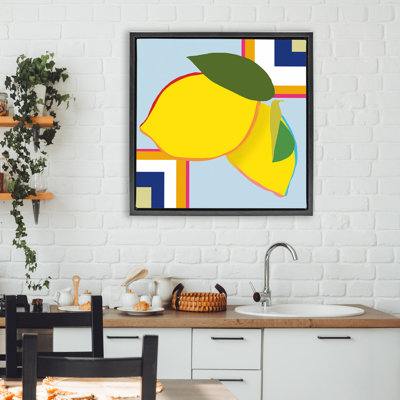 Cadre flottant géométrique à motif de citron, design par Daniela Santiago