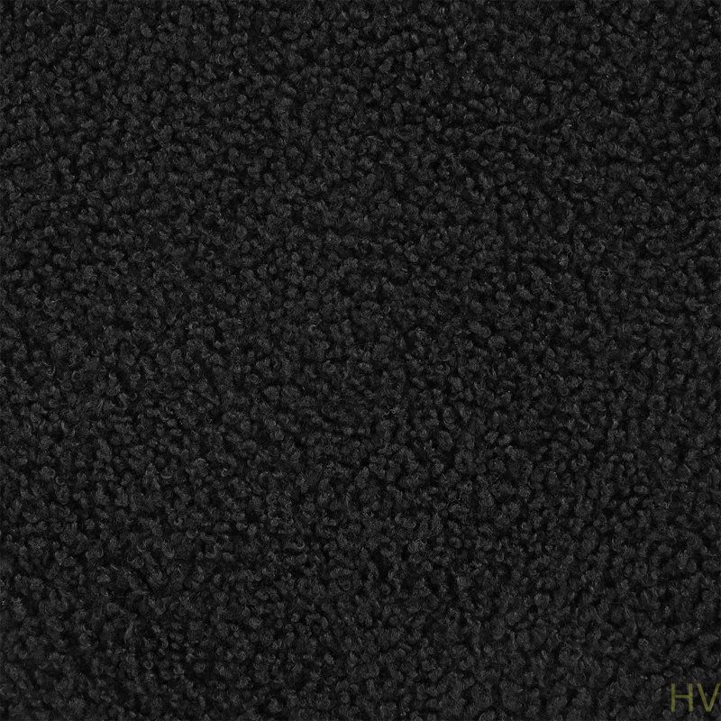 Repose-pieds rond imitation peau de mouton, Noir