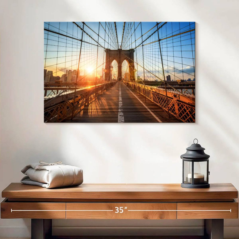 Ravi Sunlit Brooklyn Bridge, H 16 po x l 24 po