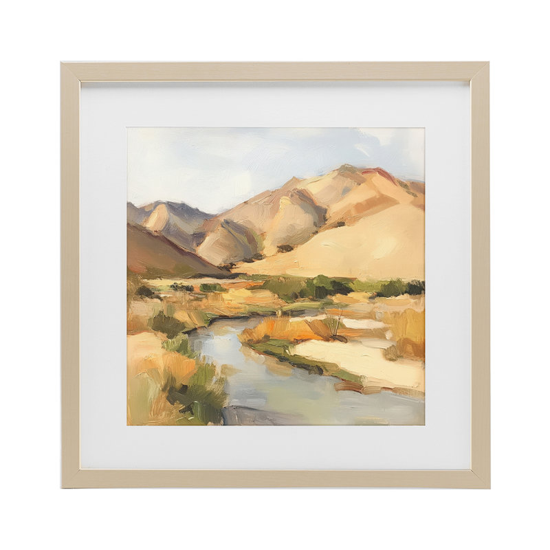 «Wispy Desert River», reproduction sous verre encadrée, design par Petal Prints Design, 13 x 13