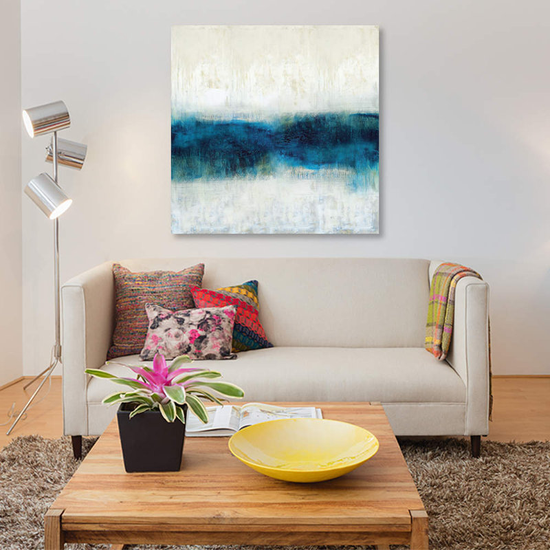 «Emerge I», reproduction sur toile, H 18 po x l 18 po x P 1,5 po, Toile avec cadre noir, Pas de tapis