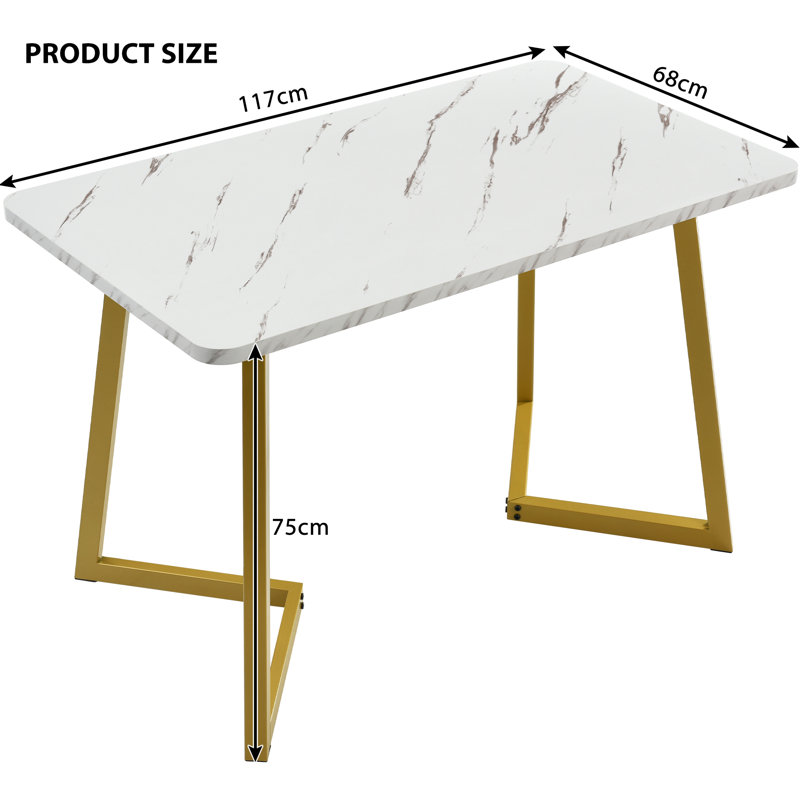 Tarik 4 - Person Dining Set, Black, Gold
