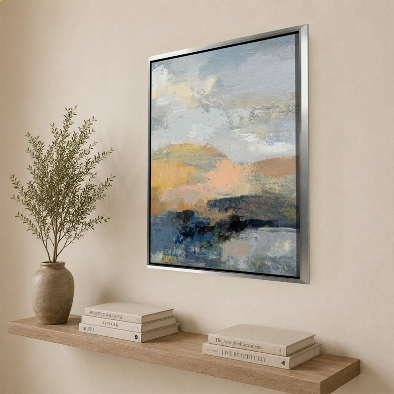 «Dusk I» par Silvia Vassileva - impression sur toile, 44" H x 34" W, Silver