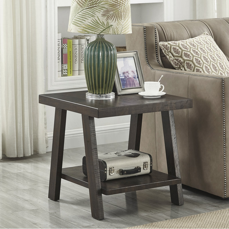Rich Espresso Shelf End Table