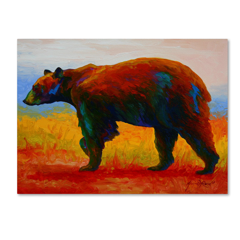 «Blk Bear» par Marion Rose, reproduction sur toile, H 35 po x l 47 po x P 2 po