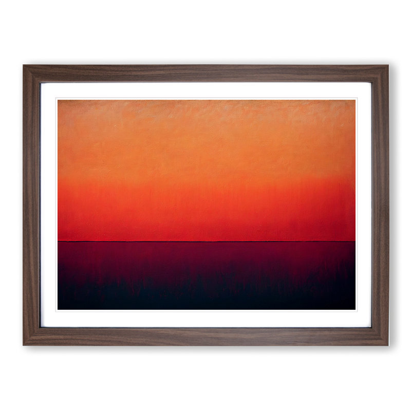 Single Picture Frame Painting, Walnut Framed, 46cm H x 64cm W