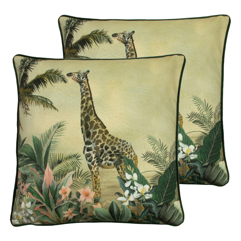 Evans Floral Square Cushion, Feather