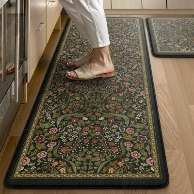 Tapis de cuisine rembourrés, antifatigue, antidérapants et imperméables (lot de 2)