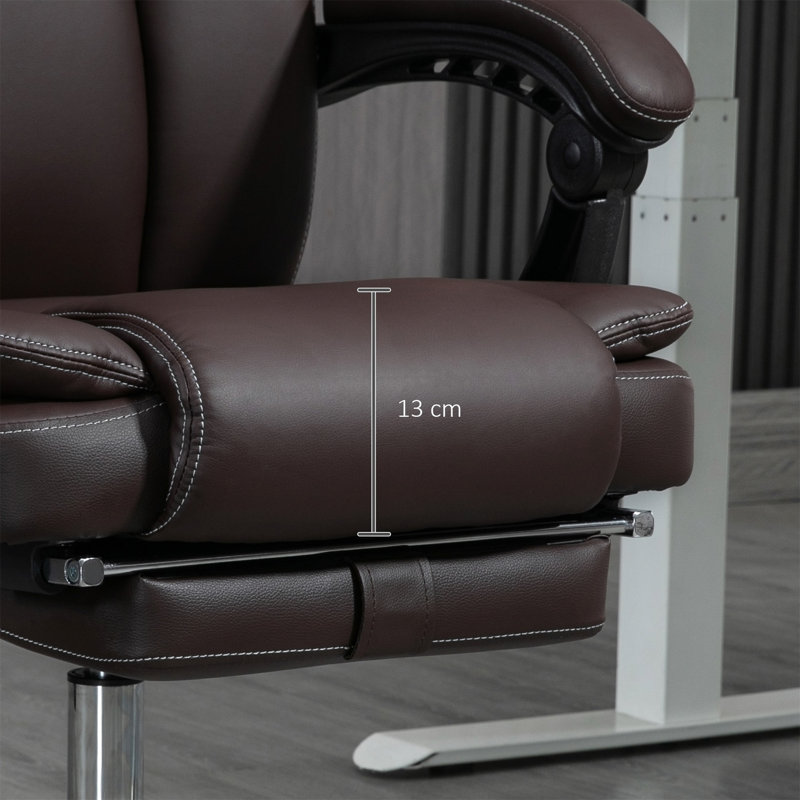 Fauteuil inclinable pivotant en simili cuir Gangarm, Similicuir brun