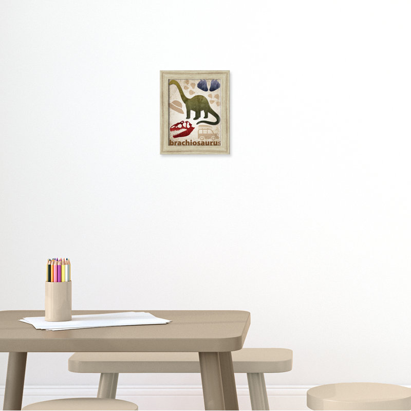 Adhésif décoratif dinosaures-03 ', H 12 po x l 10 po x P 0,625 po, Cadre plat beige
