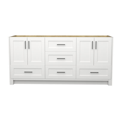 Meuble-lavabo double 72 po en bois massif