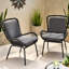 Chaise à structure minimaliste en fer avec tissage durable et rembourrage imperméable