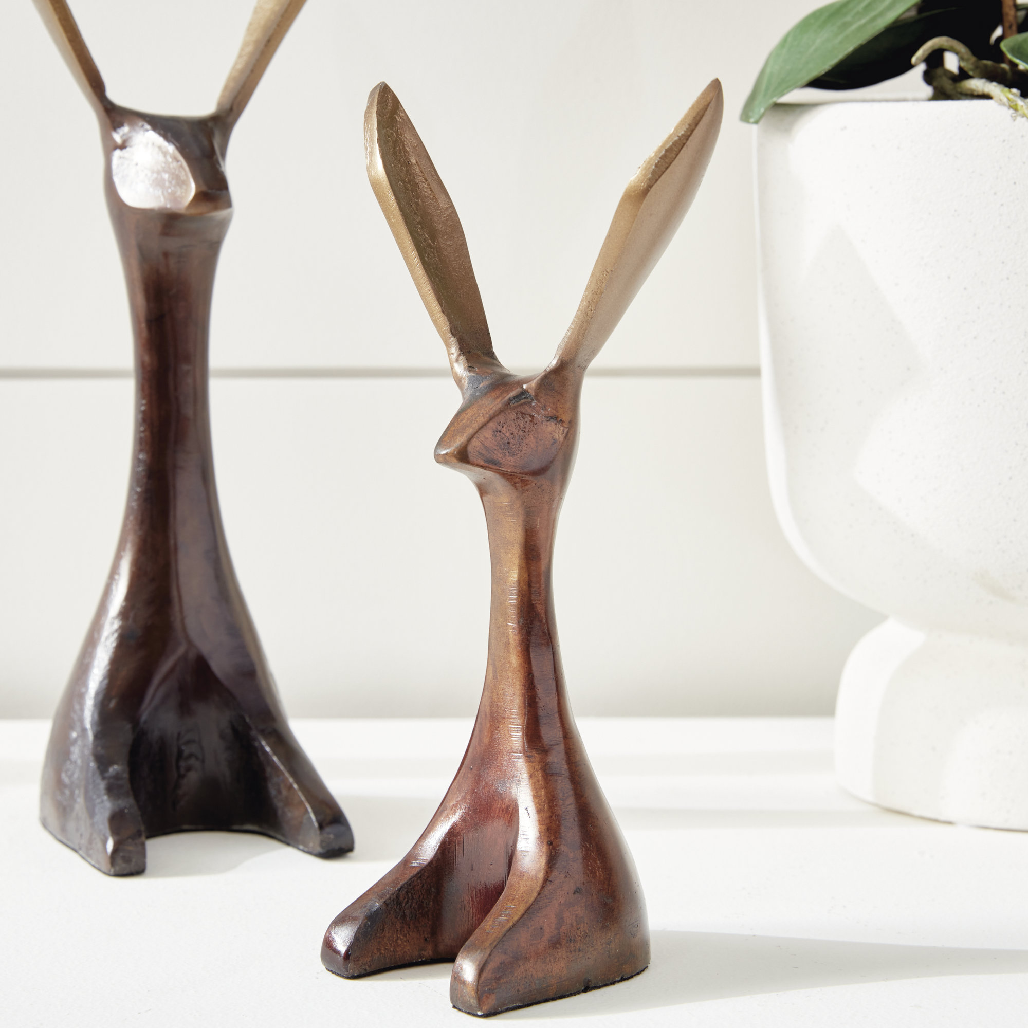 Norvin 2 Piece Norvin Figurine Set, Bronze