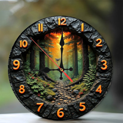 Stone Forest Path Wall Clock